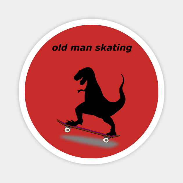 The skating dinosaur Oldie Magnet by Imutobi